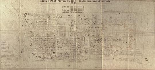 План города Ростова на Дону  1:4K% Plan of Rostov-on-Don
План города Ростова на Дону Екатеринославской губернии 1868г. Масштаб - в Английском дюйме 50 сажен. Июня 29 дня 1868 года. ГАРО Р-4545, о.1, д.626
Ключевые слова: Ростов-на-Дону