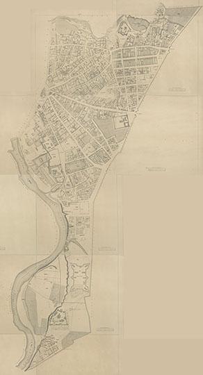 План Рогожской части  1:2100 %Rogozhsky district of Moscow
План города Москвы Рогожской части. Съёмка 1849 и 1850 годов. Масштаб 1:2100. Литографировал С. Емченинов. М., изд. Моск. городск. Думы, лит. Емчениновой (Спб). Литогр. Масштаб: 1 л. (сводный) 1 : 29 400; 1 см = 294 м. 154 лл. 1:2 100; 1 см = 21 м. 14 лл. (выгоны) il : 8 400; 1 см = 84 м. План отпечатан со съемки 1849—1852 гг. в количестве 400 экз. на 169 листах (по 565x560 мм каждый лист).
