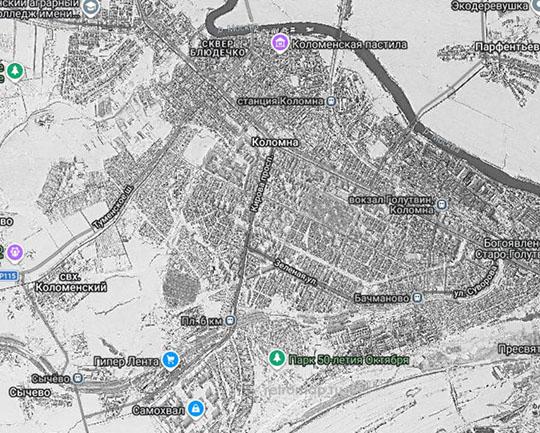 Спутниковый снимок Коломны 26.01.84 %Satellite image of Kolomna
Спутниковый снимок Коломны. Снимок сделан 26 января 1984 года.
Ключевые слова: Коломна,американские карты,города СССР со спутников