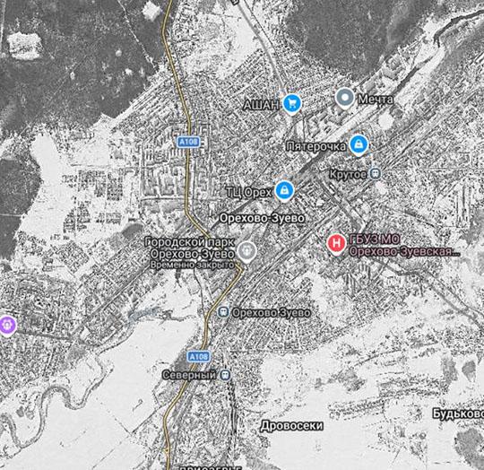Спутниковый снимок Орехово-Зуева 26.01.84 %Satellite image of Orekhovo-Zuevo
Спутниковый снимок Орехово-Зуева. Снимок сделан 26 января 1984 года.
Ключевые слова: Орехово-Зуево,американские карты,города СССР со спутников
