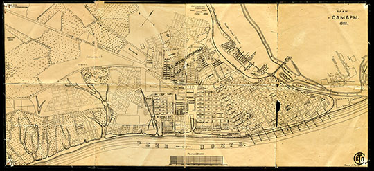 План г. Самары 1:20К %Plan of Samara
План г. Самары. Масштаб 1:20,000. 1928г. Чертил техник В. Юдичев. КТП.
Ключевые слова: Самара