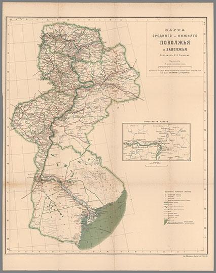 Среднее и Нижнее Поволжье 1:2.5М  %Map of Volga region
Карта Средняго и Нижняго Поволжья и Заволжья. Составиль И.Н. Сырневъ. Масштаб - 60 верст в дюйме. Приложение к соч.: Россия: Полное географическое описание нашего отечества. т. VI. Под редакц. В.П. Семенова изд А.Ф. Девриена
Ключевые слова: Самара,Саратов,Царицын,Астрахань,Волга