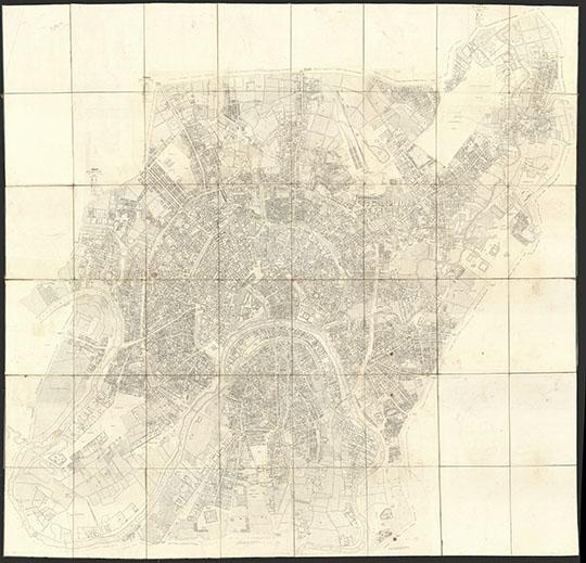 План столичного города Москвы работы А.Хотева  1:3350 %Plan of Moscow by Khotev
План столичного города Москвы. Составлен А. Хотевым. Масштаб 1:3350, 40 саж. в дюйме. Москва, 1852-1853 годы. Склейка из бумажных листов, наклеенных на холст. Общий размер 336х325 см. 
Ключевые слова: подробные планы Москвы