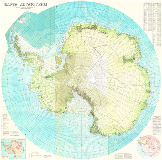 Карта Антарктиды %Map of Antarctica
Карта Антарктиды. Масштаб - 1:3,000,000 по параллели 71 градус. Издание 1970-х годов.
Ключевые слова: Антарктида