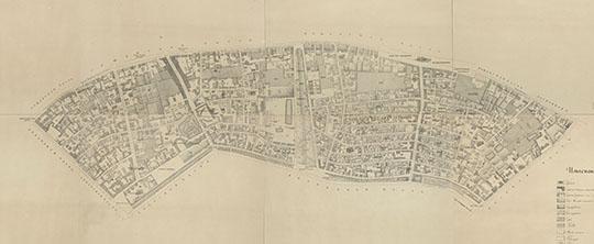 План Сретенской части  1:2100 %Sretensky district of Moscow
План Сретенской части Москвы. Съёмка 1850 года. Масштаб 1:2100. Литографировал С. Емченинов. М., изд. Моск. городск. Думы, лит. Емчениновой (Спб). Литогр. Масштаб: 1 л. (сводный) 1 : 29 400; 1 см = 294 м. 154 лл. 1:2 100; 1 см = 21 м. 14 лл. (выгоны) il : 8 400; 1 см = 84 м. План отпечатан со съемки 1849—1852 гг. в количестве 400 экз. на 169 листах (по 565x560 мм каждый лист).
