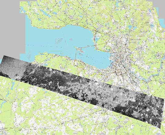 Спутниковый снимок южной части Ленинградской области 09.07.77 %Satellite picture of Leningrad oblast south
Спутниковый снимок южной части Ленинградской области. Снимок сделан 8 июля 1977 года
Ключевые слова: Пушкин,Гатчина,Павловск,Тосно,американские карты,города СССР со спутников