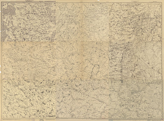 Карта Шуберта, листы XIII-20-22 - XV-20-22 1:126К %Schubert map XIII-20-22 - XV-20-22
Листы XIII-20,21,22 - XV-20,21,22 Военно-Топографической карты России, составленной в масштабе 3 версты в дюйме - карты Шуберта. Склейка листов, изданных в 1919-1921 годы 
Ключевые слова: Пенза,карты Шуберта