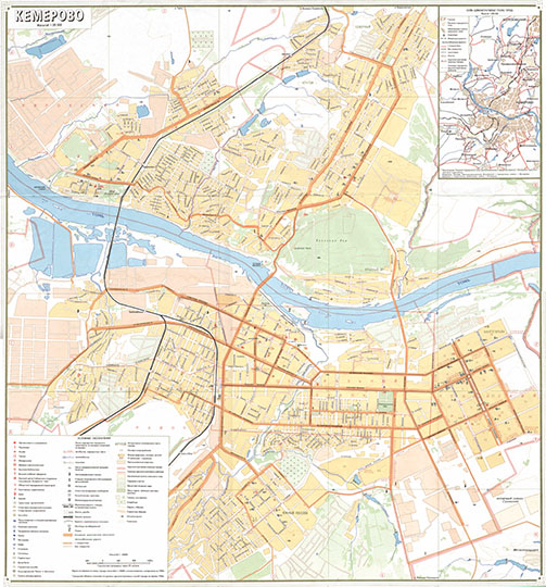 План г. Кемерово 1:20К %Plan of Kemerovo
План г. Кемерово. Масштаб 1 : 20 000. Карта составлена по плану города масштаба 1 : 10 000 с использованием материалов на 1996 г. Городские объекты показаны по данным административных служб города на апрель 1996 г.
Ключевые слова: Кемерово