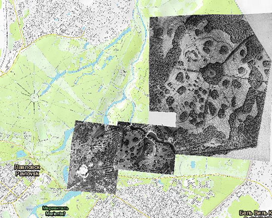 Аэрофотосъемка Павловска %Aerial images of Pavlovsk
Аэрофотосъемка Павловска. 1930-е годы. Результаты обрисовки совмещённой авиационной фотосъёмки, создававшейся для пейзажно-ландшафтной инвентаризации Павловского парка в период не ранее 1931 и не позднее 1938 года
Ключевые слова: Павловск,парки