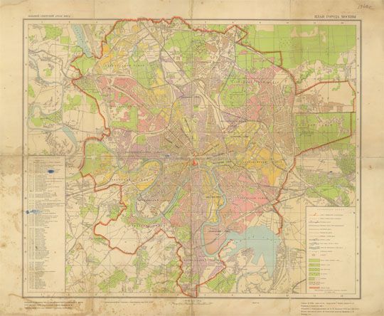 Москва в Большом Советском Атласе Мира 1:50K%Moscow in Soviet Atlas of the World
Большой Советский Атлас мира т. II. План города Москвы. Масштаб 1:50 000. Составлено и оформлено Научно-Редакционной Картосоставительской частью ГУГК при СНК СССР. 1940г. Пробный тираж II тома Большого Советского Атласа Мира. 54 х 62 см. Атлас издан по постановлению Центрального Исполнительного Комитета СССР и Совета Народных Комиссаров Союза ССР от 17 декабря 1933 г. Научно-Издательским Институтом Большого Советского Атласа Мира при ЦИК СССР. Под общей редакцией А.Ф. Горкина. О.Ю. Шмидта. В.Е. Мотылёва. М.В. Никитина. Б.М. Шапошникова 
Ключевые слова: атласы,атлас 1939 БСАМ
