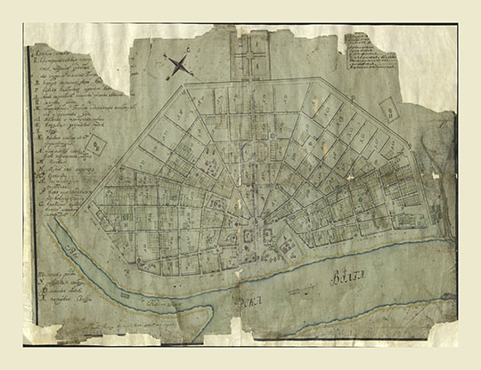 План города Костромы 1:8,400 %Plan of Kostroma
План города Костромы. Масштаб - 100 сажен в дюйме. Конец XVIII - начало XIX веков.
Ключевые слова: Кострома