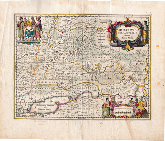 Южная часть России. v.2 % Moscovia, pars australis v.2
Южная часть России. v.2. 52 х 61 см. Moscovia, pars australis. Auctore Isaaco Massa. Карта в Атласе Блеу: "Theatrum Orbis Terrarum, sive Atlas Novus in quo Tabulæ et Descriptiones Omnium Regionum, Editæ a Guiljel et Ioanne Blaeu" (Theater of the World, or a New Atlas of Maps and Representations of All Regions, Edited by Willem and Joan Blaeu), 1645.
Ключевые слова: Европейская Россия,Московия,атлас Блеу,Исаак Масса