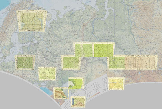Аэронавигационная карта районов СССР 1:1М %Aeronautical Chart Service
Американская аэронавигационная карта районов СССР. Масштаб 1:1,000,000. Сборная карта, склеенная из листов карт форматом 56 х 74 см издания 1944-1945 годов. Aeronautical Chart Service, U.S. Army Air Forces. First edition revised subject to correction. Prepared at the direction of the Commanding General, Army Air Forces, for the Aeronautical Chart Service by the Lake Survey Branch, Army Map Service, Detroit, Michigan, from best source material available.
Ключевые слова: Европейская Россия,Урал,Сибирь,американские карты