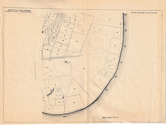 План Хамовнической части, лист 4 1:4K %Khamovnicheskaya part of Moscow - 4
План Хамовнической части, лист 4. Из сб.: Планы частей города Москвы съ указанием крепостных нумеров владений из Приложения к Адресъ-Календарю г. Москвы на 1904 г. "Вся Москва". Составлены при Архиве Строительного Отделения Московской Городской Управы в 1901 г. Издание Московской Городской Управы. Конволют уменьшенных копий планов 16 частей города, изданных в 1901г. в масштабе 50 саж. в дюйме. На 35 листах форматом 345х260мм
Ключевые слова: Вся Москва
