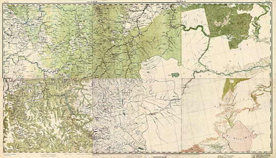 Томская губерния, л. IX-15-17, X-15-17 1:420К %Tomsk region
Томская губерния на Специальной десятиверстовой карте Западной Сибири. Масштаб 1:420,000. Листы IX-15-17, X-15-17. Издание 1923-1924 годов.
Ключевые слова: Горно-Алтайск,Западная Сибирь