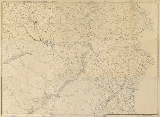 Карта Шуберта, листы XIX-21-23 - XXI-21-23 1:126К %Schubert map XIX-21-23 - XXI-21-23
Листы XIX-21-23 - XXI-21-23 Военно-Топографической карты России, составленной в масштабе 3 версты в дюйме - карты Шуберта. Склейка листов, изданных в 1919-1921 годы 
Ключевые слова: Камышин,карты Шуберта