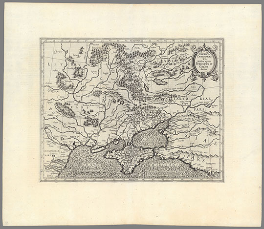 Таврия и Херсонес в Атласе Меркатора %Taurica Chersonesus in Mrecator Atlas
Таврия и Херсонес в Атласе Меркатора издания 1607 года. 35 х 47 см. Герард Меркатор. Taurica Chersonesus. Nostra aetate Przecopsca et Gazara dicitur. Per Gerardum Mercatorem Cum Privilegio. Gerardi Mercatoris / Atlas / Sive / Cosmographicae / Meditationes /De/ Fabrica Mundi Et/ Fabricati Figura. lam tandem ad finem perductus, quamplurimis aeneis tabulis Hispaniae, Africae, Asiae et Americae auctus ac illustratus a Iudoco Hondio. Quibus etiam additae (praeter Mercatoris) dilucidae et accurata omnium tabularum descriptiones novae, studio et opera Pet. Montani. Editio Secunda quaedam
Ключевые слова: Крым,Московия,Тартария,атласы
