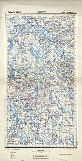 Немецкая карта окрестностей Астрахани 1:100К %German map of Astrakhan area
Немецкая карта окрестностей Астрахани. Масштаб 1:100К. Издание 1942 года. Сделан на основе советских карт L-39-49 (издание 1932 года) и L-39-51 (1927). Russland 1:100,000. L-39-49,61 Astrachan
Ключевые слова: Астрахань,Волга,немецкие карты