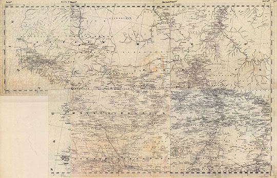 Тобольская губерния, л. V-7,8, VI-7,8 1:420К %Tobolsk region
Тобольская губерния на Специальной десятиверстовой карте Западной Сибири. Масштаб 1:420,000. Листы V-7,8, VI-7,8. Издание 1919-1920 годов.
Ключевые слова: Тюмень,Туринск,Тобольск,Западная Сибирь