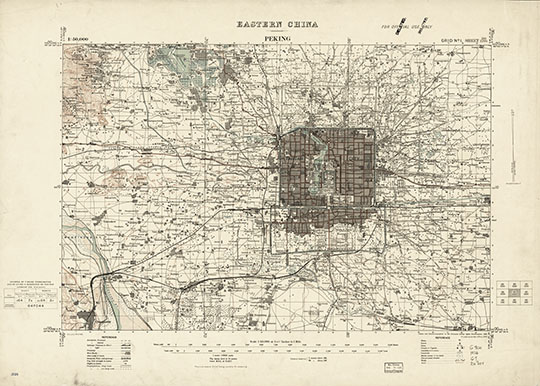 План Пекина и окрестностей 1:50К %Eastern China. Peking
План Пекина и окрестностей. Масштаб 1:50,000. Английская карта. Eastern China. Peking. Printed at the War Office, 1926.
Ключевые слова: Пекин,английские карты