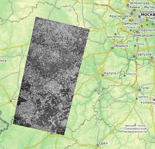 Части Калужской и Смоленской областей со спутника 07.06.78 %Kaluga and Smolensk regions
Части Калужской и Смоленской областей со спутника. Снимок сделан 7 июня 1978 года.
Ключевые слова: Вязьма,американские карты,города СССР со спутников