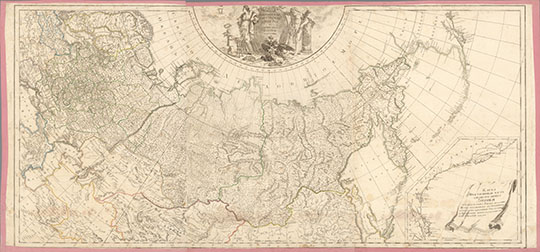 Карта генеральная Российской империи %General map of the Russian Empire
Карта генеральная Российской империи на сорок одну Губернию раздѣленной. 74 х 150 см. Из кн.: Российский атлас, из сорока трёх карт состоящий и на сорок одну губернию Империю разделяющий. Издан при географическом департаменте,  1800. Составитель - А. М. Вильдбрехт.
Ключевые слова: Атласы,Атлас 1800,Российская Империя