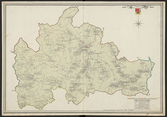 Карта Вельской Округи 1:378К %Map of Velsk region
Карта Вельской Округи. Масштаб - 9 верст в дюйме. Из кн.: Атлас Вологодскаго наместничества. Вологда, 1784г. Уездной землемер порутчик Василей Голубев и др.
Ключевые слова: Вельск,атласы