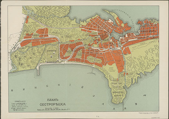 План Сестрорецка 1:10К %Plan of Sestroretsk
План Сестрорецка. Масштаб - 1:10,000. Из кн.: Весь Санкт-Петербург. Адресная и справочная книга. Издательство Новое время, Санкт-Петербург, 1915г.
Ключевые слова: Сестрорецк,Весь Петербург