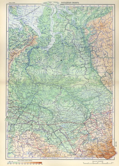 Западная Сибирь  1:8M% West Siberia
Западная Сибирь. Масштаб 1:8,000,000. 354 х 257 мм. Из кн. Атлас СССР. Главное управление геодезии и картографии МВД СССР. Москва, 1954г.
Ключевые слова: Омск,Курган,Новосибирск,атласы,атлас 1954