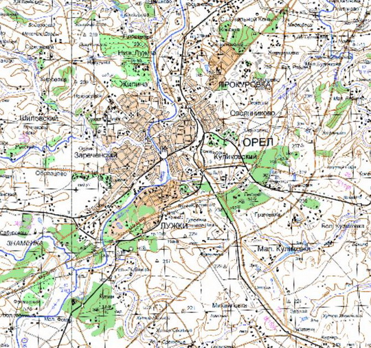 Орёл и окрестности %Oryol and vicinity
Орёл и окрестности. Карта Госгеоцентра. Масштаб 1:25,000
Ключевые слова: Орёл,карты ГГЦ