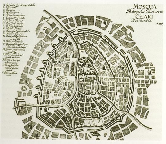 План Таннера%Tanner Plan
План-чертеж Москвы Таннера, 1678 г. MOSCUA/Metrvpolis Moscovia/CZARI/Residentia/ag pag. 59 segg. Копия с фотографии 168х194 мм.
