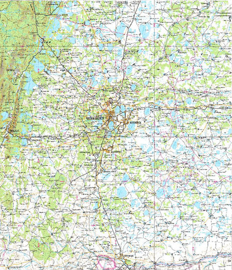 Челябинская область  1:500K% Chelyabinsk region
Карта части Челябинской области. Издание 2003 года. Масштаб 1:500,000.
Ключевые слова: Челябинск,топографические карты