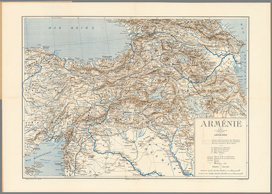 Карта Армении 1:1.8М %Carte de Arménie
Карта Армении. 54 х 76 см. Масштаб 1:1,800,000. Париж, 1919г. Carte de Arménie. Arménie Dressée par le Capitaine de Corvette Z. Khanzadian 
Ключевые слова: Ереван,Армения,Кавказ,французские карты