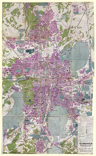 Челябинск. Схема маршрутов городского транспорта %Public transportation map of Chelyabinsk
Челябинск. Схема маршрутов городского транспорта. Маршруты даны по состоянию на июль 1990г. Масштаб 1:32,000.
Ключевые слова: Челябинск