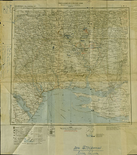 Лист L-36-А карты РККА 1:500К %RKKA map L-36-A  Odessa
Лист L-36-А карты Генерального штаба Красной Армии. Одесса. Масштаб - 5км в 1см. Издание 1940 года.
Ключевые слова: Одесса,карты РККА