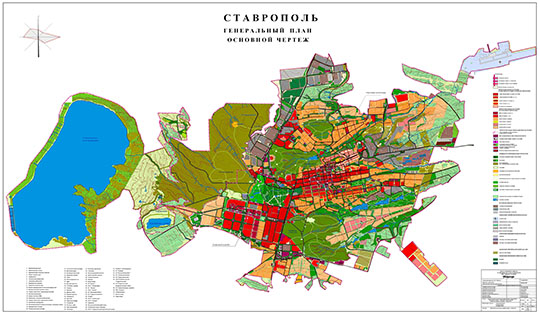 Генеральный план развития г. Ставрополя  1:20K% Plan of Stavropol devrlopment
Ставрополь. Генеральный план. Основной чертеж. Редакция 2009 г. Масштаб 1:20000.
Ключевые слова: Ставрополь