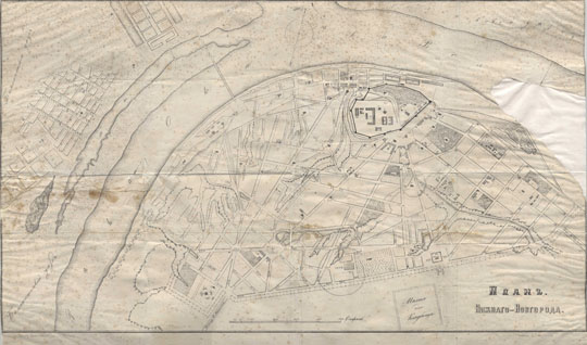 План Нижнего Новгорода 1:8K%Map of Nizhny Novgorod
План Нижнего Новгорода. Литография Нижегородского Губернского Правления. Снимал Д. Быстрицкий. Вторая половина XIX века. Масштаб 100 сажен в англ. дюйме. 
Ключевые слова: Нижний Новгород