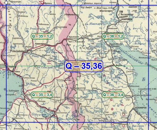 Лист Q-35,36 карты РККА 1:200К %Q-35,36 RKKA map
Лист Q-35,36 карты РККА. В сборке использованы склеенные листы карт РККА издания 1936-1940 годов масштабом 1:200,000.
Ключевые слова: карты РККА,Карелия