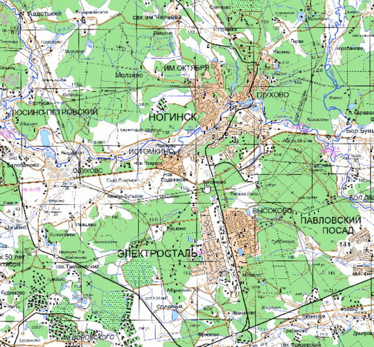 Ногинск, Электросталь и окрестности %Noginsk, Elektrostal and vicinity
Ногинск и окрестности. Карта Госгеоцентра. Масштаб 1:25,000
Ключевые слова: Ногинск,Электросталь,карты ГГЦ