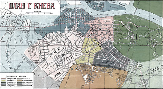 План города Киева  1:16K% Plan of Kiev
План города Киева. Масштаб - 200 сажен в дюйме. Издание около 1929 года.
Ключевые слова: Киев