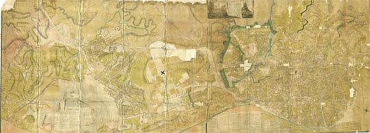 План центра Киева % Plan of central Kiev
План центральной части Киева - Печерского Верхнего города и Подола Андрея Меленского. 1803 год.
Ключевые слова: Киев