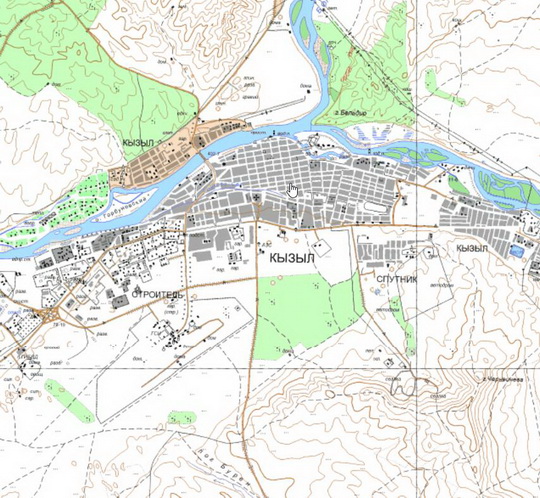 Кызыл и окрестности %Kyzyl and vicinity
Кызыл и окрестности. Карта Госгеоцентра. Масштаб 1:25,000
Ключевые слова: Кызыл,карты ГГЦ