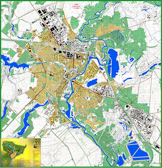 План города Сумы 1:10К % Plan of Sumy 
План города Сумы. Масштаб 1:10,000. 1990-е годы
Ключевые слова: Сумы