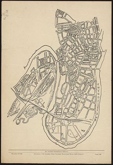План Хамовнического района г. Москвы %Plan of Khamovniki region of Moscow
План Хамовнического района г. Москвы. Изд. президиум Хамовнического Райсовета. Около 1927г.
