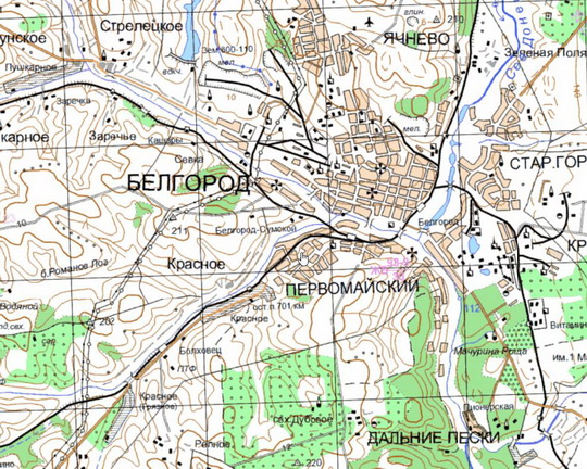 Белгород и окрестности %Belgorod and vicinity
Белгород и окрестности. Карта Госгеоцентра. Масштаб 1:25,000
Ключевые слова: Белгород,карты ГГЦ