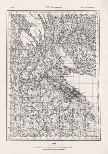 Петрозаводск на карте РККА 1:100К % Petrozavodsk on RKKA map
Карта РККА , лист P-36-81 - Петрозаводск и окрестности. 1935 г. Масштаб - 1:100,000.
Ключевые слова: Петрозаводск,карты РККА