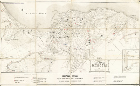 План Одессы  1:16K% Map of Odessa
План города Одессы. Составил городской землемер М.М. Дитерихс. 1894. Масштаб - в англ. дюйме 200 саженей. Показаны главнейшие колодцы Одессы и ее ближайших окрестностей с показанием обнаруженных в них водоносных горизонтов.
Ключевые слова: Одесса