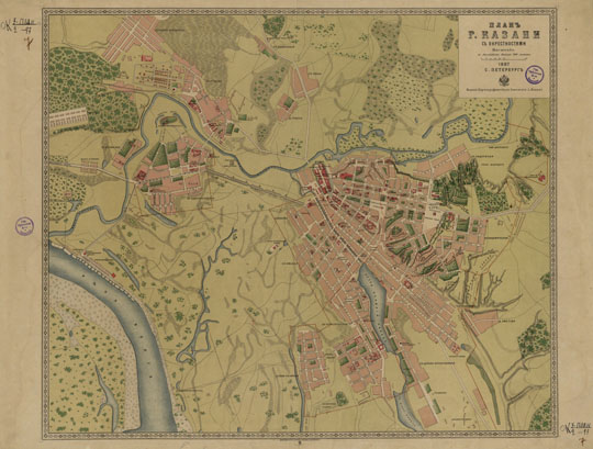 План Казани с окрестностями 1:16K%Map of Kazan with vicinities
План г. Казани с окрестностями. Масштаб в англ. дюйме 200 сажен. Издание Картографического Заведения А. Ильина. С. Петербург. 1887г.
Ключевые слова: Казань,издательство Ильина