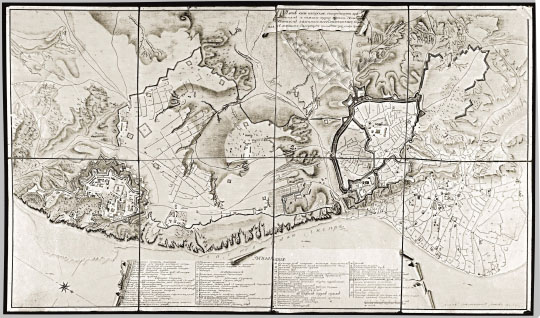 План Киево-печерской крепости % Plzn of Kiev fortress
Планъ Кіево печерской, старокіевской крѣпостямъ и нижняго города подола съ показаніемъ казеннаго и обывательскаго строенія, съ лежащею ситуаціею. Сочиненъ 1780 года декабря 24 дня
Ключевые слова: Киев