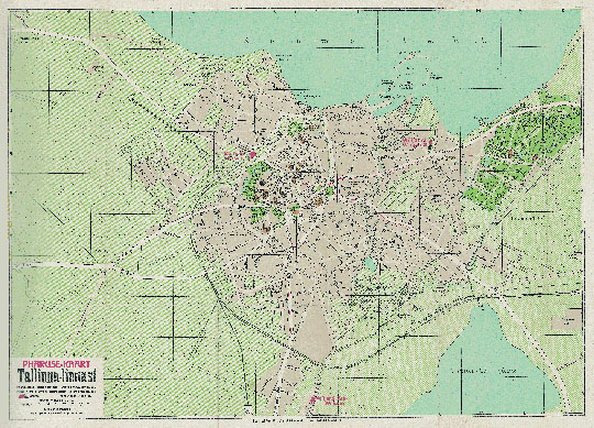 Карта города Таллина  1:12K% Map of Tallinn
Карта города Таллина. Масштаб 1:12000. 1910г.  Pharus-kaart Tallinna-linnast.
Ключевые слова: Таллин